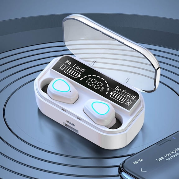 WSBDENLK Digital Display New Wireless Bluetooth Headset Hifi Sound Quality In-Ear Mini Automatic Pairing Wireless Earbuds with Mic for Tv Smart Phone Computer Laptop