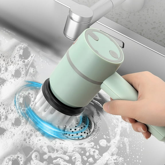WSBDENLK Electric Spin Scrubber Electric Spin Rechargeable Cleaning Tools,Grout Brush, Electric Cleaning Brush with 4 Brush Heads,Suitable for Bathroom Wall Tiles Floor Bathtub Kitchen