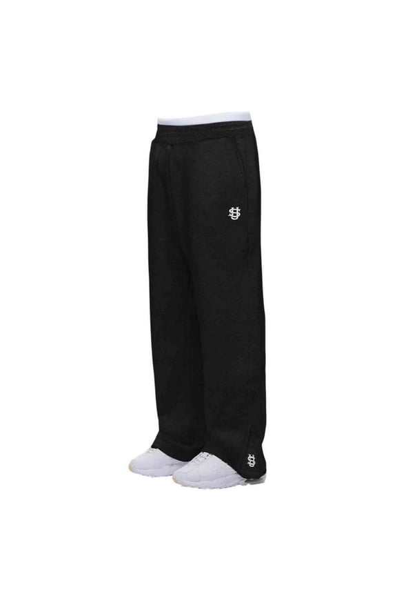 Man Solid-Color Casual Loose Sports Fashion Warm Dance Embroidery Zipper Pocket Pants