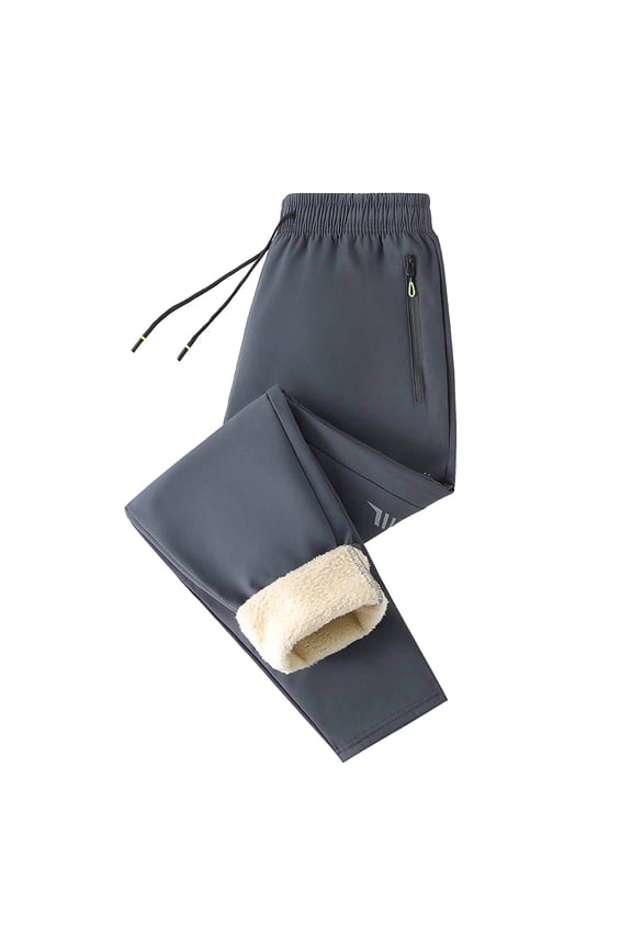 Men's Pants Men's Lamb Wool Warm Pants Solid Color Casual Versatile Men's Sanitary Pants Pants Christmas Xmas