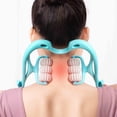 thumbnail image 1 of WSBDENLK Neck Massager, Roller Massager for Pain Relief Deep Tissue Handheld Shoulder Massager Tool with 6 Ball Massage Points for Leg Waist Neck and Shoulder Relaxer Sky Blue, 1 of 6