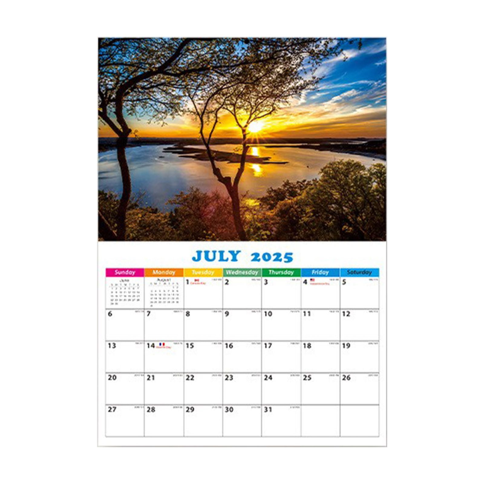 Walmart Deals of WSBDENLK Parks Calendar 2025 Gifts Monthly Wall Calender 12 Month