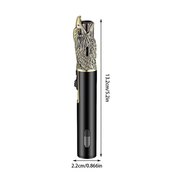 WSBDENLK Refillable Eagle Head Relief Carving Design Windproof Metal Lighter Outdoor Cigar Torch, Camping Bbq Igniter, Ergonomic Design for Hiking Survival Kits Retro Lighter without Gas