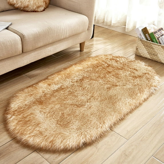 WSBDENLK Rugs Super Soft Faux Sheepskin Area Rugs for Bedroom Floor Shaggy Plush Carpet Faux Rug Bedside Rugs