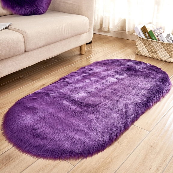 WSBDENLK Rugs Super Soft Faux Sheepskin Area Rugs for Bedroom Floor Shaggy Plush Carpet Faux Rug Bedside Rugs