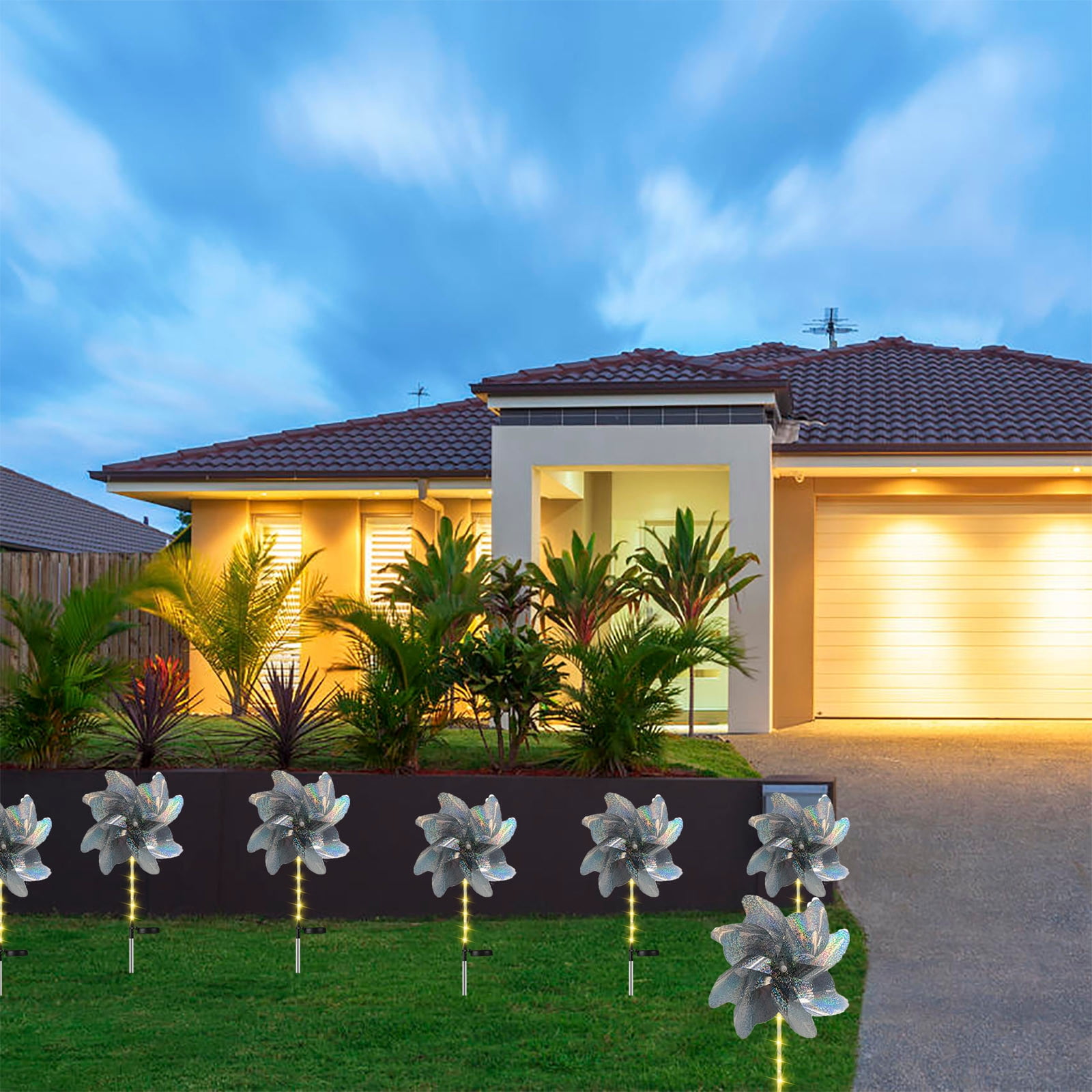 WSBDENLK Solar Windmill Light Reflective Pinwheels for Yard and Garden