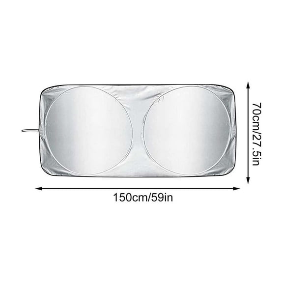 WSBDENLK Summer Car Sunshade Front Glass Heat Insulation Sunshade Curtain Car Double Circle Sunshade Car Sun Screens for Front Windshield Parasol Para Parabrisas