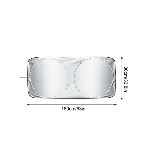 WSBDENLK Summer Car Sunshade Front Glass Heat Insulation Sunshade Curtain Car Double Circle Sunshade Car Sun Screens for Front Windshield Parasol Para Parabrisas