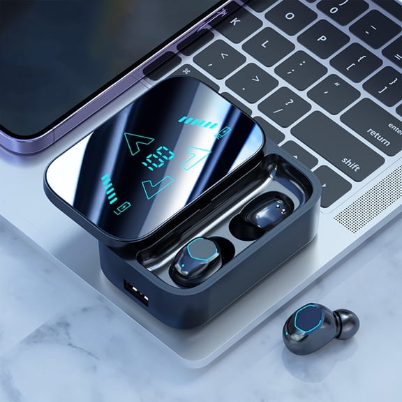 WSBDENLK Ture Wireless Bluetooth Headset 5.3 In Ear Led Display Power Hi-Fi Noise Reduction Low Delay High-Definition Call office and Sports Wireless Earbuds with Mic