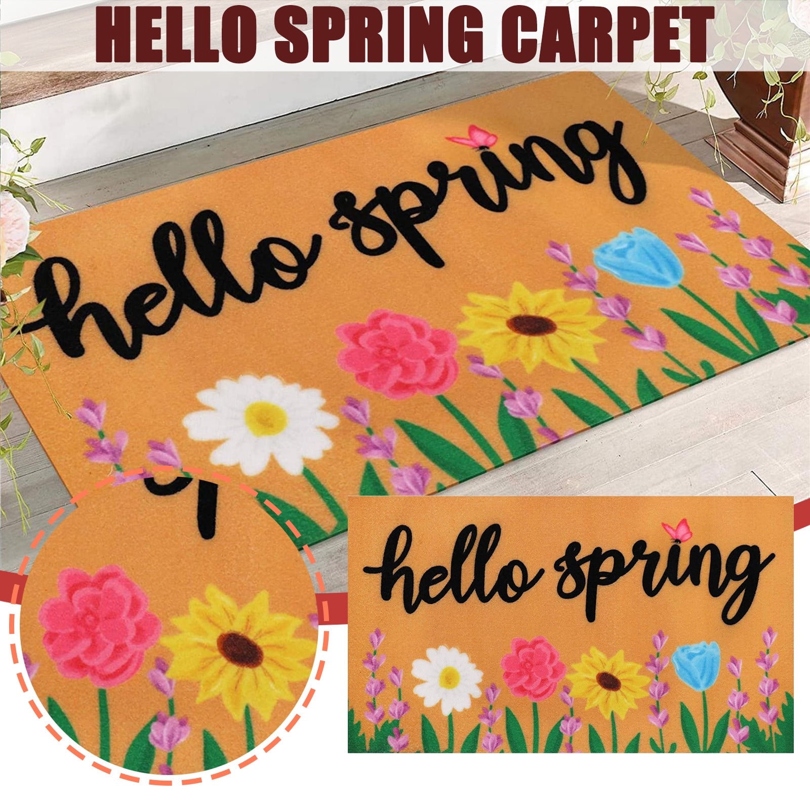 WSBDENLK Welcome Mats for Outside Welcoming Spring Decoration Door Mat ...