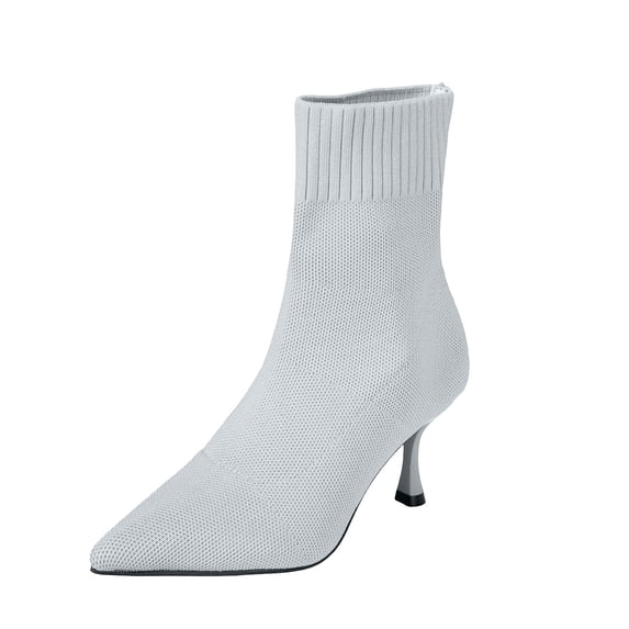WSBDENLK Women's Ankle Boots Solid Color Pointed Toe High Heels Ankle Boots