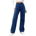 thumbnail image 1 of WSBDENLK Women's High Waist All Straight Leg Wide Leg Pants Jeans, 1 of 7