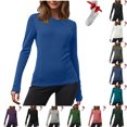 thumbnail image 1 of WSBDENLK Women's Round Neck Base Shirt Lightweight Comfortable Loungewear Long Sleeve Shirt with Mid-Calf Socks Homewear Basics Set Blue XXL(XXL), 1 of 7