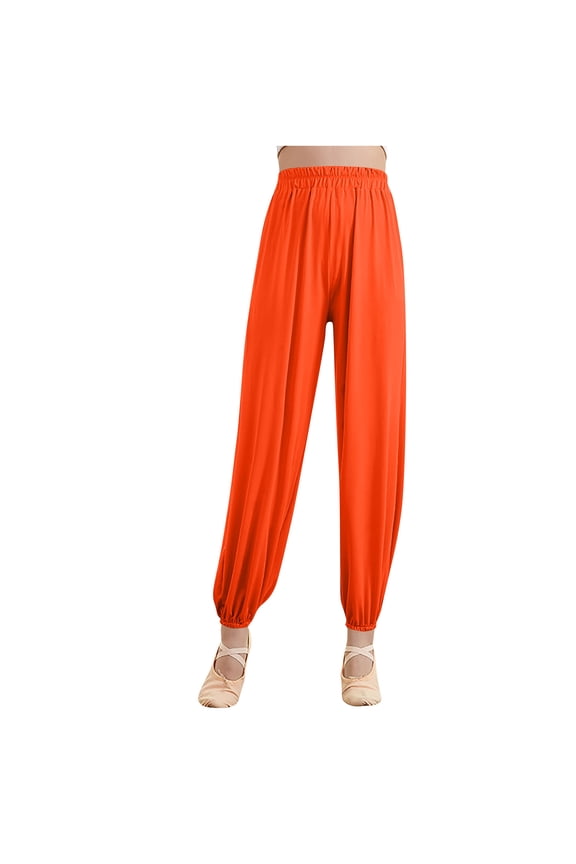 Women's Solid Color Summer Dance Pants for Ballet and Workout Lightweight Stretchy Performance
