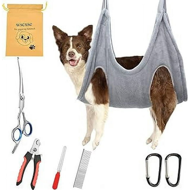 WSCXSC Dog Nail Trimming Hammock，Dog Grooming Hammock，Dog Nail Clippers
