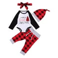 thumbnail image 1 of WSEVYPO Christmas 4Pcs Outfit Set Baby Girls Boys My First Christmas Rompers, 1 of 6