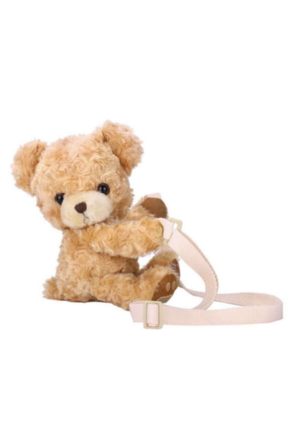 Cute Teddy Bear Plush Doll Backpack Shoulder Crossbody Doll Backpack