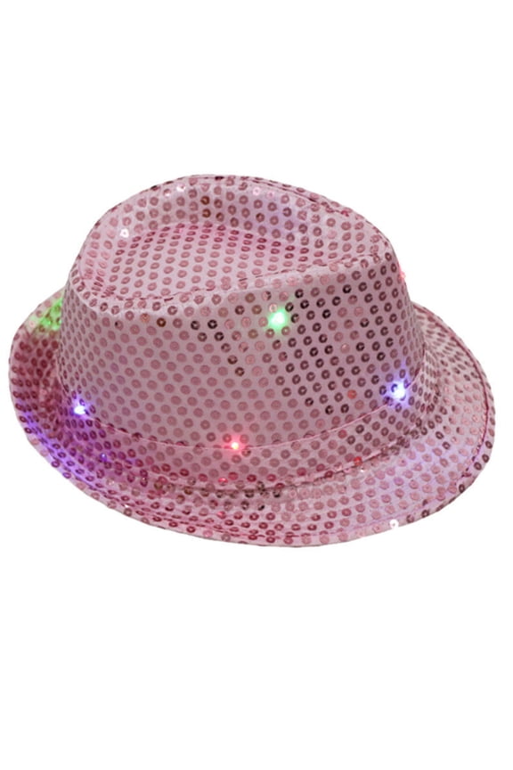 Flashing Panda LED Light-Up Sequin Fedora Hat