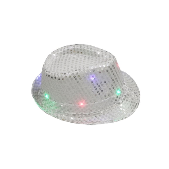 WSEVYPO Flashing Panda LED Light-Up Sequin Fedora Hat