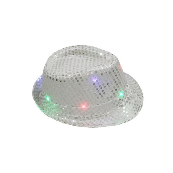 WSEVYPO Flashing Panda LED Light-Up Sequin Fedora Hat