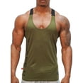 thumbnail image 1 of WSEVYPO Men's Athletic Stringer Gym Muscle Workout Racerback Fitness Tank Tops, 1 of 6