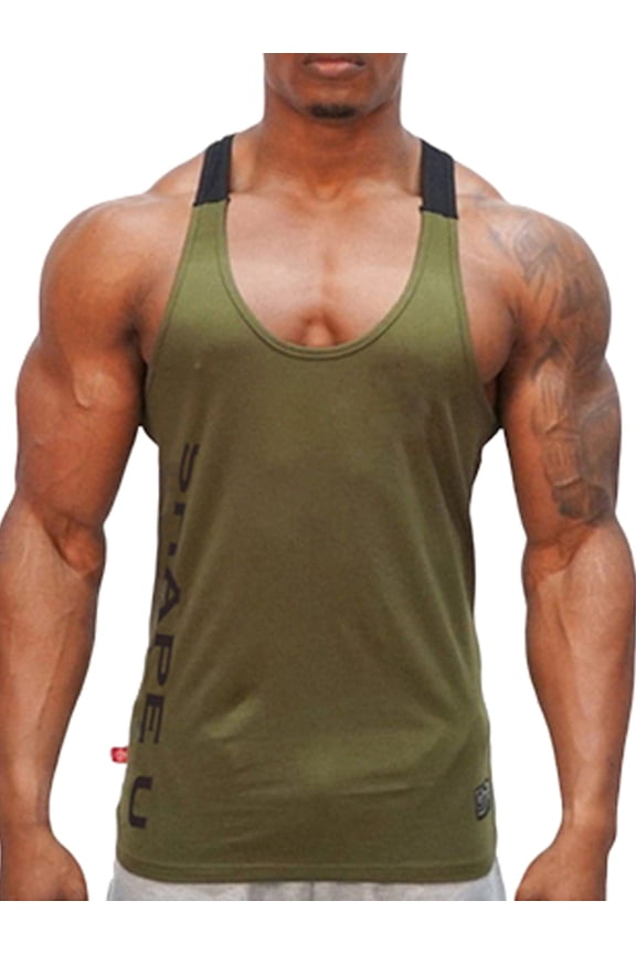 Men's Athletic Stringer Gym Muscle Workout Racerback Fitness Tank Tops