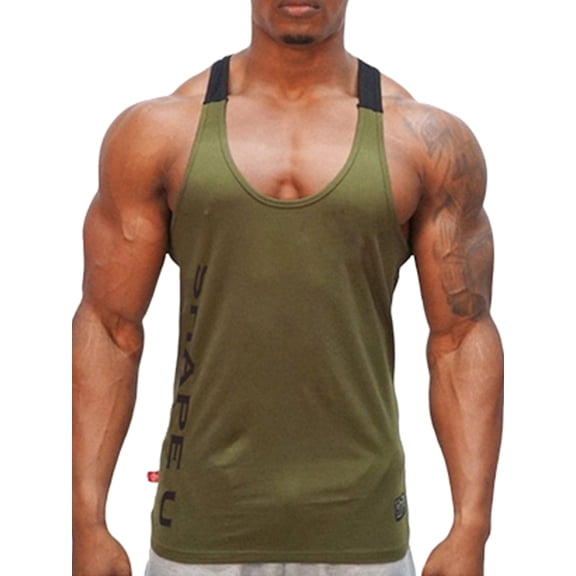 WSEVYPO Men's Athletic Stringer Gym Muscle Workout Racerback Fitness Tank Tops