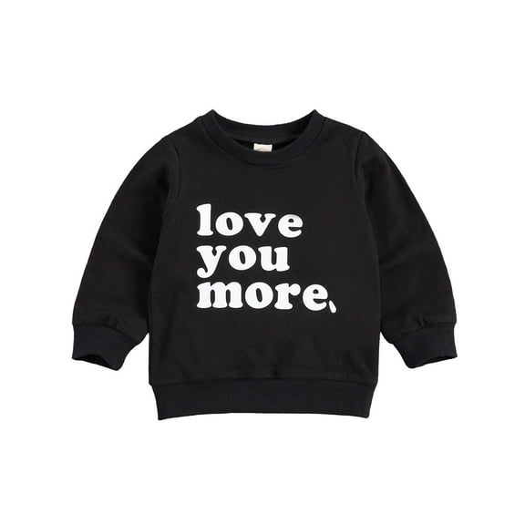 WSEVYPO Toddler Baby Boy Girl Crewneck Sweatshirt Top, Infant Love You More Shirt, Unisex Baby Valentine 's Day Clothes