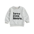 thumbnail image 1 of WSEVYPO Toddler Baby Boy Girl Crewneck Sweatshirt Top, Infant Love You More Shirt, Unisex Baby Valentine 's Day Clothes, 1 of 6