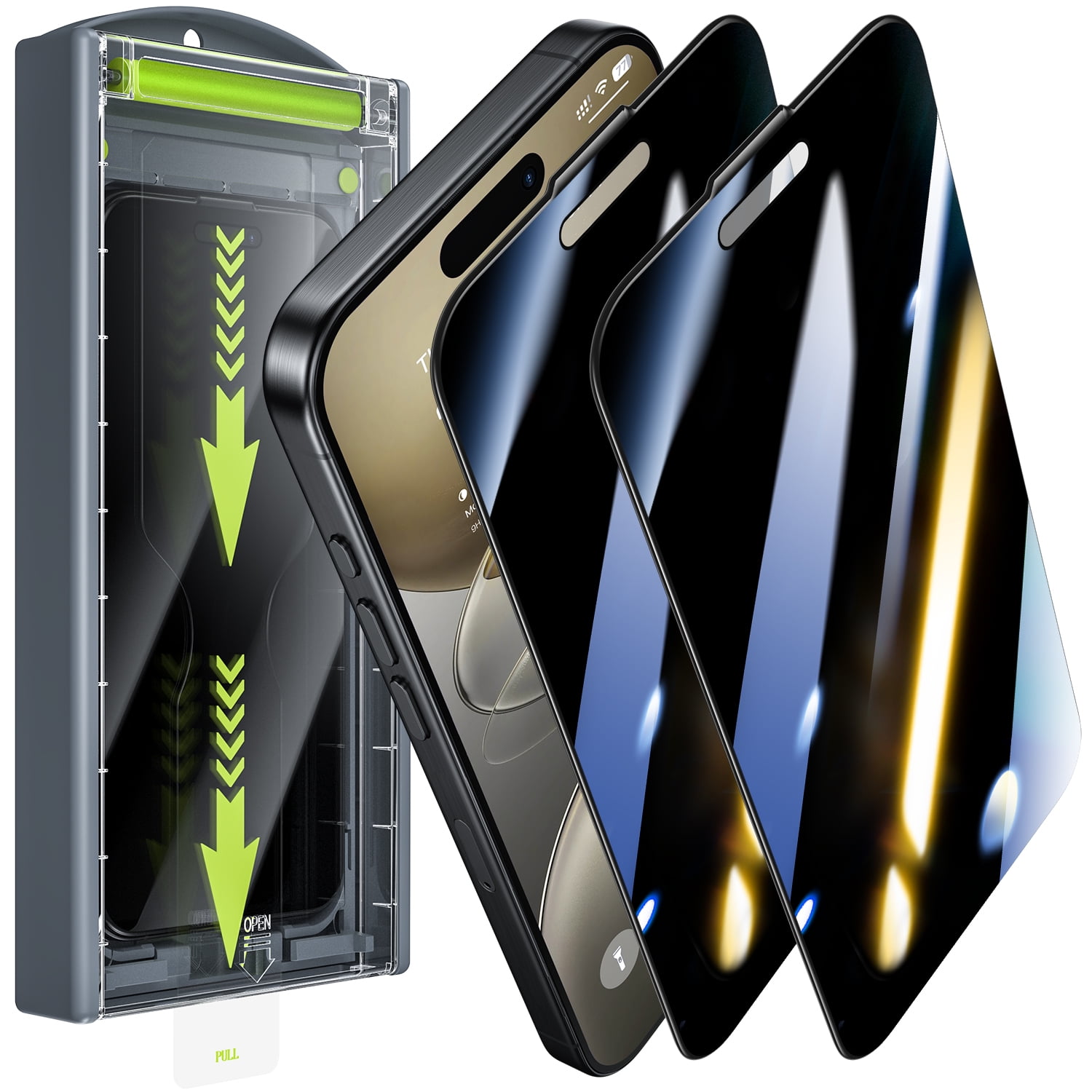 WSKEN for iPhone 15 Pro Max Privacy Screen Protector, [Auto DustRemove