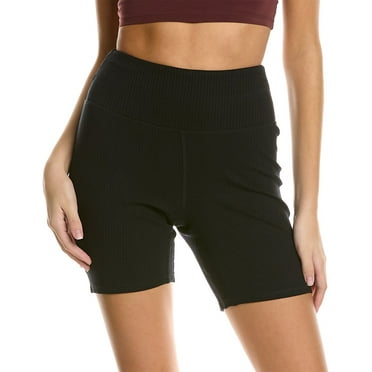 WSLY Womens Stretch Ribbed High Waist Shorts