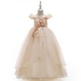 thumbnail image 1 of WSMEA Dresses for Girls Dance Line Shoulder Performance Long Pommel Party Sun Dress, 1 of 3