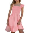 thumbnail image 1 of WSMEA Dresses for Girls Fancy Smocked Sleeveless With Pockets Tie Sun Dress, 1 of 4