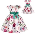 thumbnail image 1 of WSMEA Girls Dresses Summer Floral Flowers Prints Short Sleeves Beach Straps Junior Size 16 Sun Dress, 1 of 4