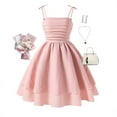 thumbnail image 1 of WSMEA Girls Dresses Summer Solid Color With Bow Knot Sleeveless Size 24 Months Sun Dress, 1 of 3