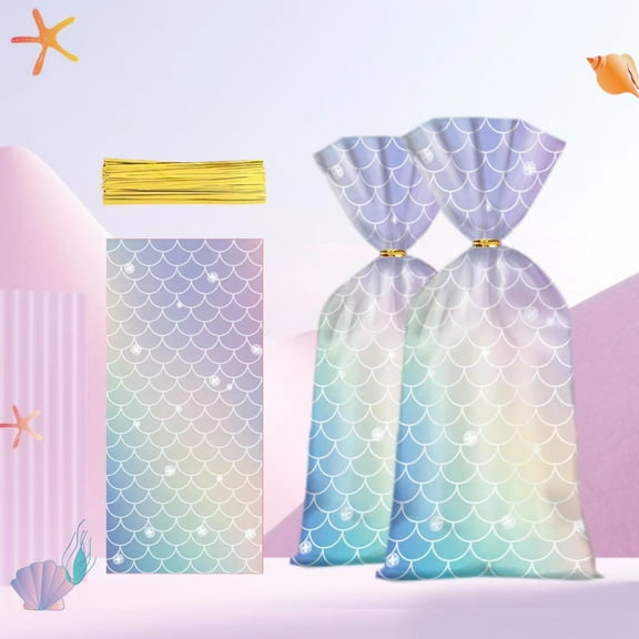 WSNIJFU 100 Pcs Pineapple Cellophane Bags Cellophane Treat Bags Party Favor Bags with 100 Pieces Gold Twist Ties for Cookies Candies