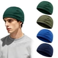 thumbnail image 1 of WSNIJFU 4 Pieces Men Skull Caps Soft Cotton Beanie Hats Stretchy Helmet Liner Multifunctional Headwear for Men Women, 1 of 7
