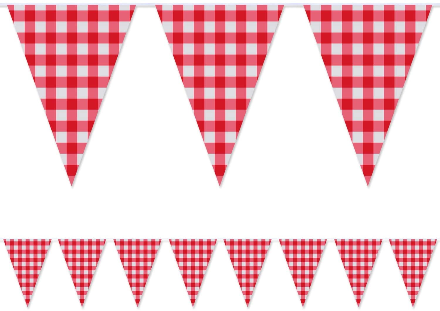 WSNIJFU 98.4 Feet Plastic Red and White Checkered Banner, Picnic Triangle  Banner for Party Decoration - Walmart.com, image size:1500x1060