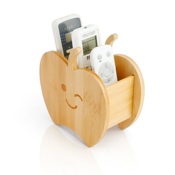 WSNIJFU Remote Control Holder with 3 Compartments Apple-Shaped TV Remote Control Storage Box Suitable for Living Room Bedside Table Office Desk Home