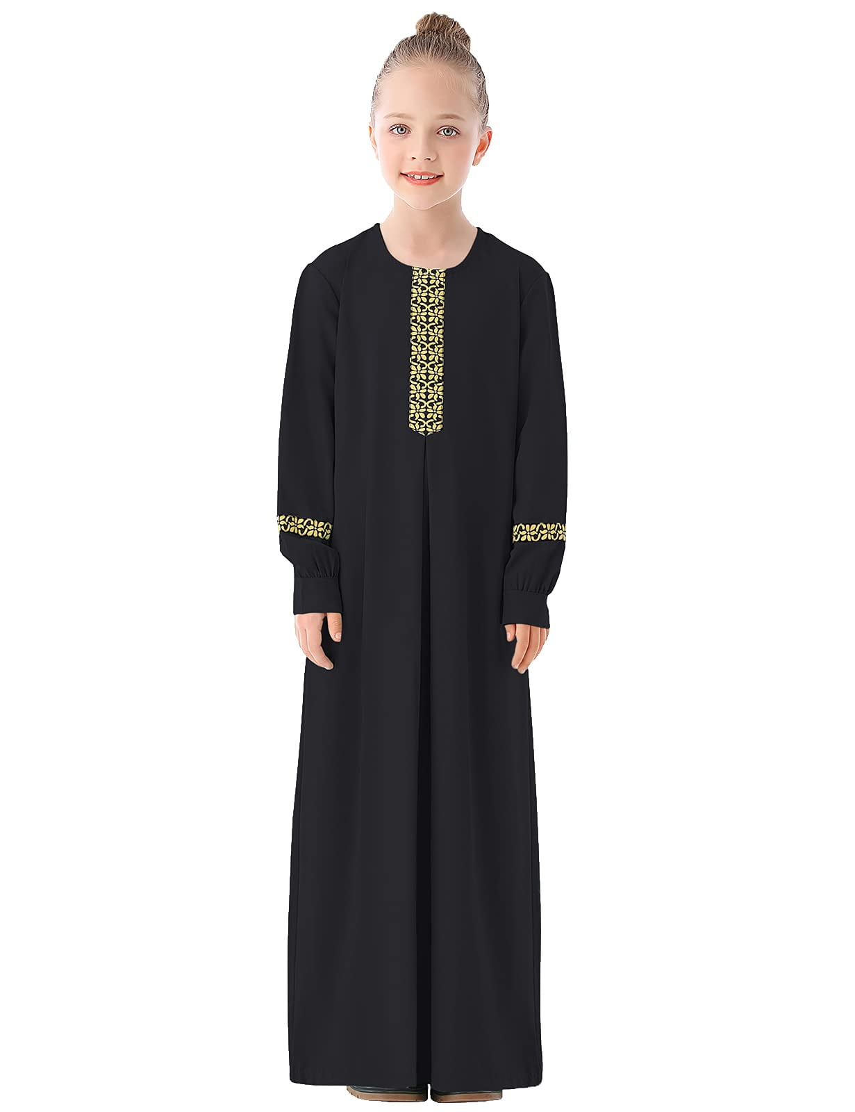 Kids Girls Long Sleeve Islamic Kaftan Maxi Dress Australia Ubuy