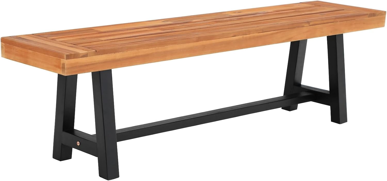 WSRFSD Outdoor Bench Garden Bench Wood 63", Patio Dining Bench ...