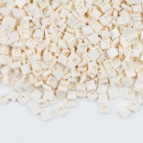 Classic Building Block 11 Square Tiles: Dots 1500pcs Flat Bricks Parts and Pieces, Smooth Plate Pixel Art Mosaic Bulk Lot White