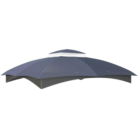 WSSYzyzf 10' x 12' Gazebo Canopy Replacement, 2-Tier Outdoor Gazebo Cover Top Roof with Drainage Holes, (TOP ONLY), Brown