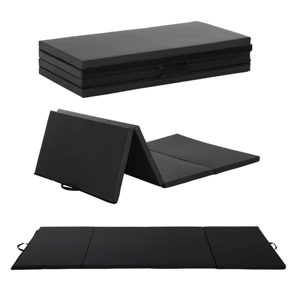 WSSYzyzf 4'x8'x2" Thick Folding Panel Gymnastics Mat, Gym Fitness Exercise Mat, Black