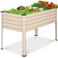 thumbnail image 1 of WSSYzyzf 48x24x30in Galvanized Raised Garden Bed, Metal Elevated Planter Box, Vegetable Garden for Backyard, Patio, Balcony - Beige, 1 of 15