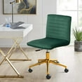 thumbnail image 1 of WSSYzyzf Armless Vanity Chair with Wheels, Computer Rolling Desk Chair with Back Soft Velvet Fabic Height Adjustable Gold Metal Base Swivel Stool Chairs,DarkGreen, 1 of 6