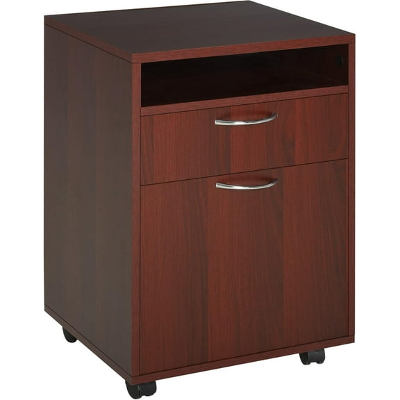 WSSYzyzf Mobile Storage Cabinet Organizer with Drawer and Cabinet, Printer Stand with Castors, Brown
