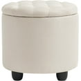 thumbnail image 1 of WSSYzyzf Modern Round Storage Ottoman,Button Tufted Ottoman Foot Stools Ottoman Footstool with Removable Lid Storage Ottoman for Living Room, Bedroom, Makeup Room，Beige, 1 of 10