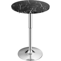 WSSYzyzf Round Pub Table Height Adjustable, 360° Swivel Cocktail Pub Table with Sliver Leg and Base for Home, Bar Table(1, Black)