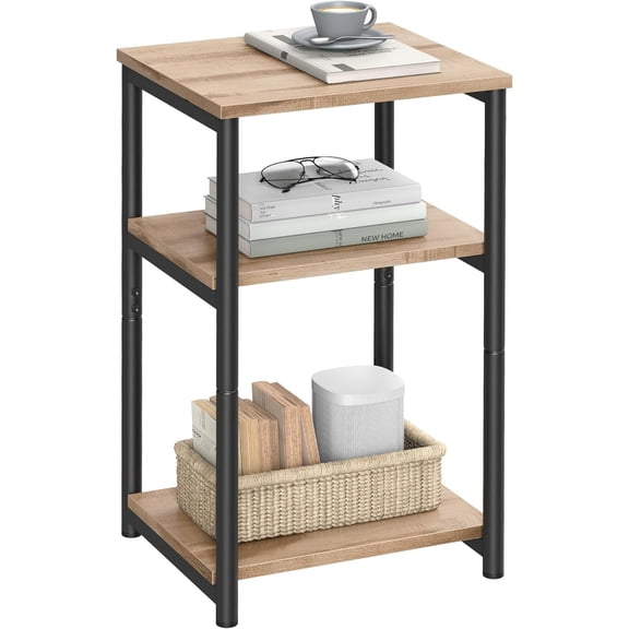 WSSYzyzf Side Table, Small End Table, Tall Nightstand for Living Room, Bedroom, Office, Bathroom  Camel Brown + Classic Black